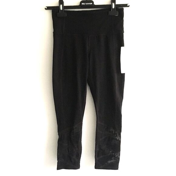 ATHLETA Black Mantra Capri Legging Black Mesh XS - Picture 10 of 10